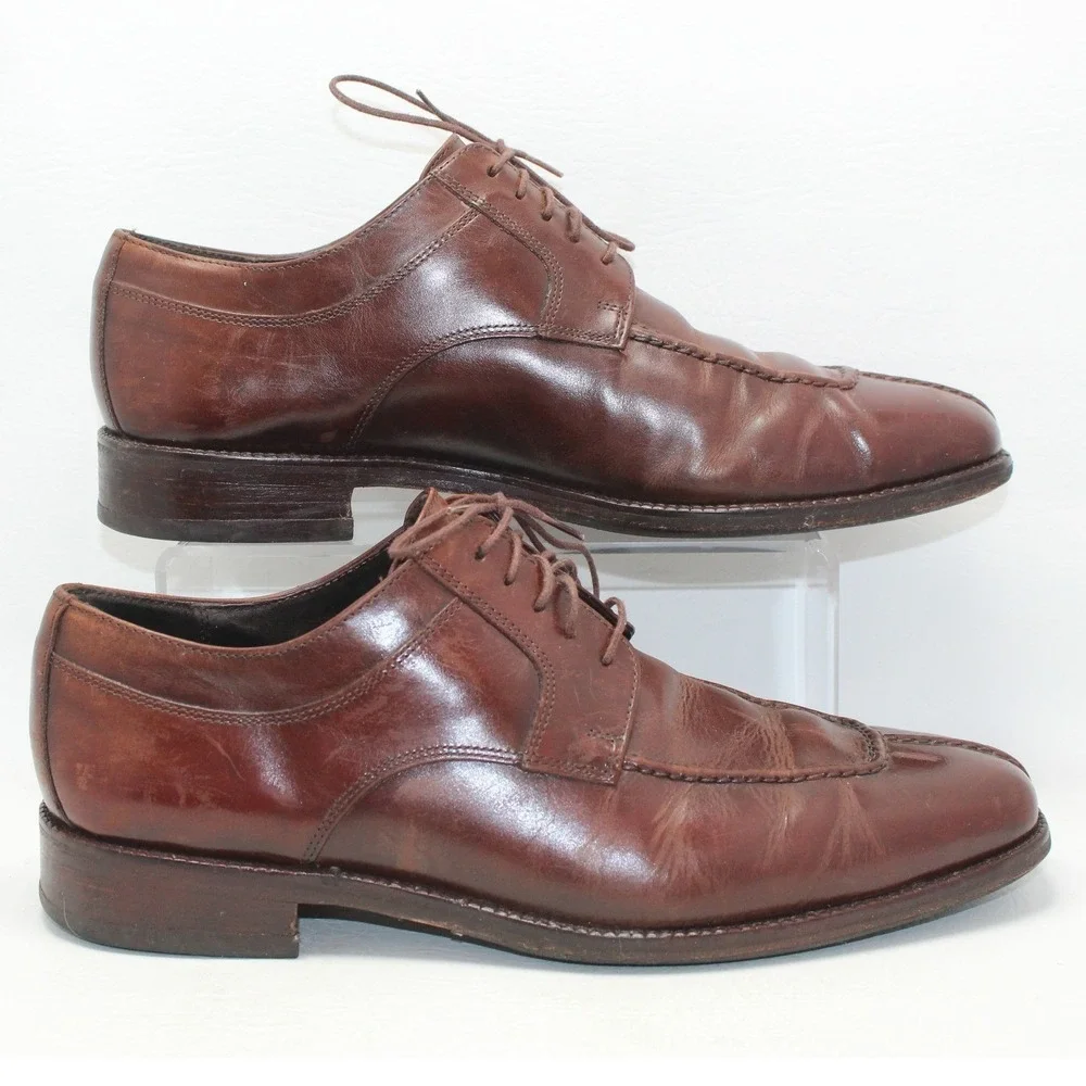 Cole Haan Mens Brown Leather Split Toe Derby Shoes C04717 Size 10 M - Picture 5 of 12